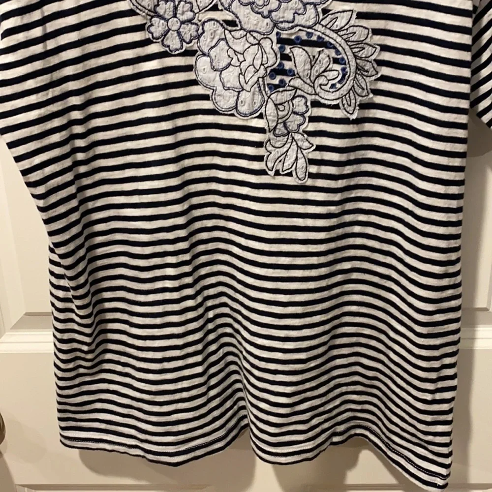 J Crew Striped Slub Knit Dressy Tee EUC